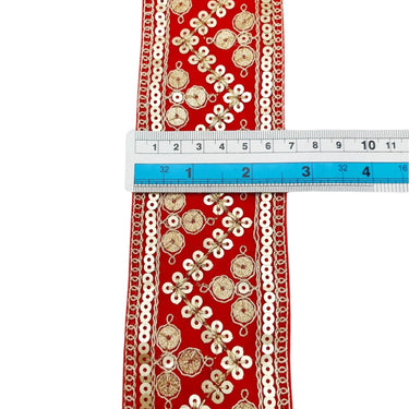 Sequinned Embroidered Velvet Trim Indian Sari Border, Sequin Trimming, Sequins Lace